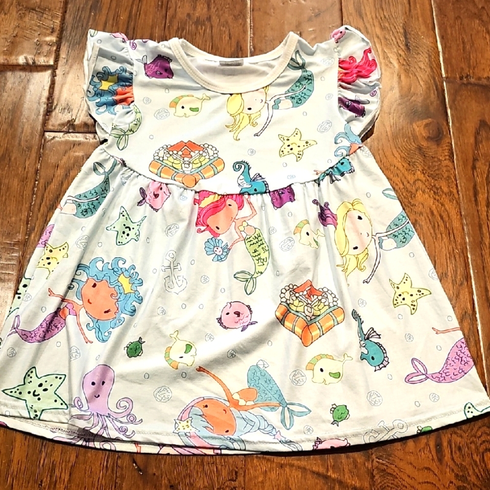 Girls Boutique Flutter Sleeve Mermaid Dress Size XL 5/6